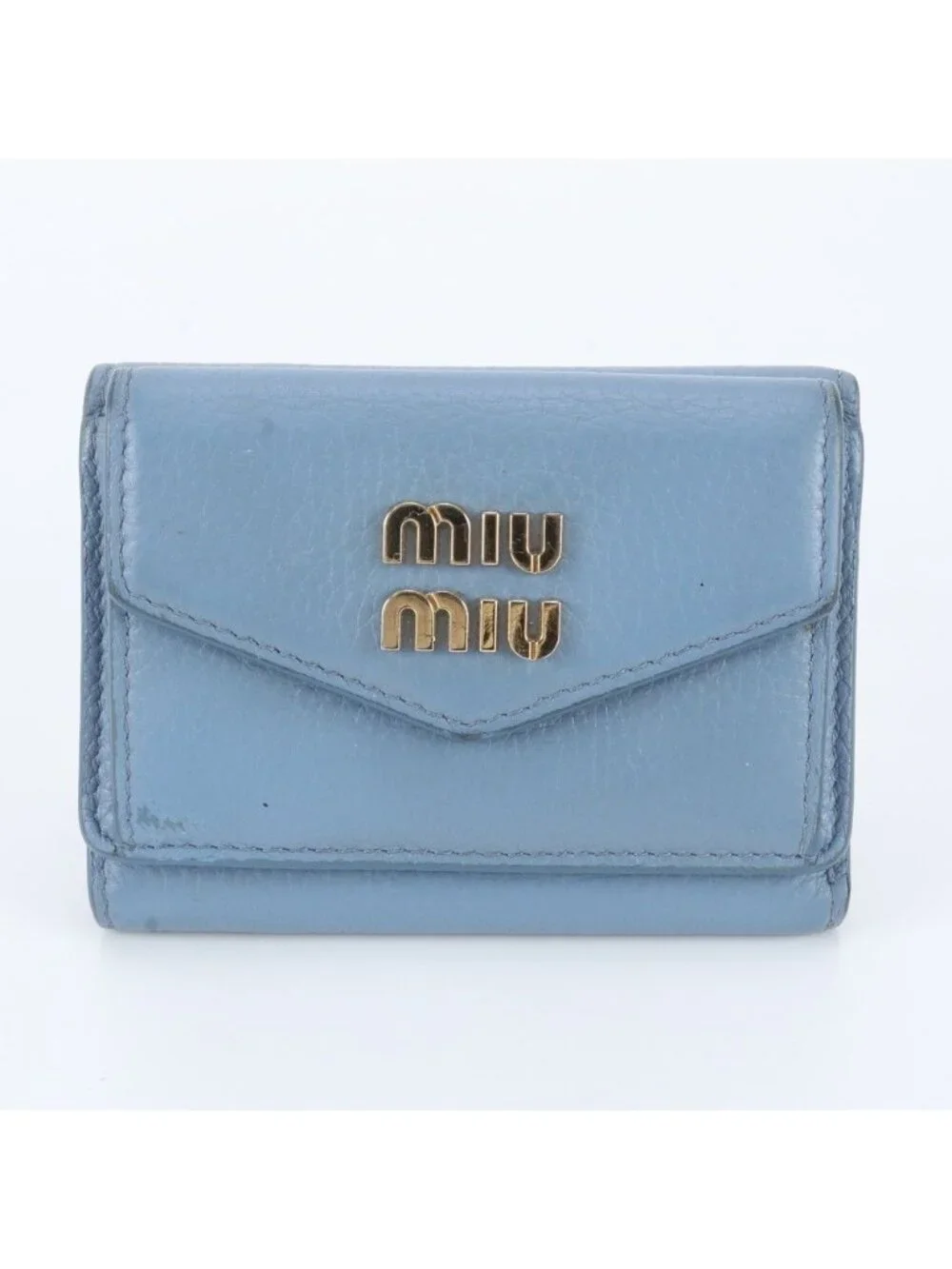 Miu Miu Leather Trifold Wallet Compact